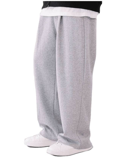 One Tuck Banding Sweat Wide Pants Grey - MACASITE - BALAAN 1