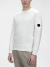 Men's Lens Wappen Diagonal Sweatshirt White - CP COMPANY - BALAAN 3