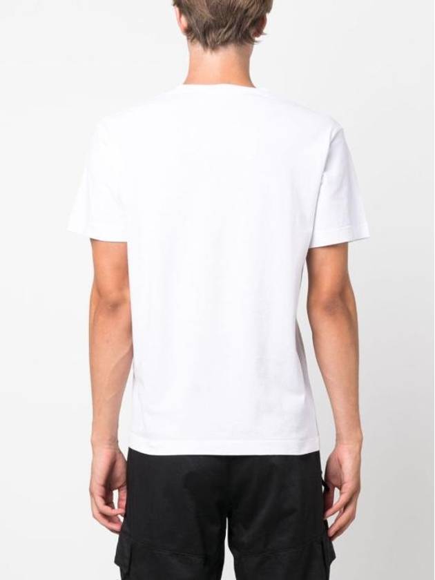 Logo Print Short Sleeve T-Shirt  White - STONE ISLAND - BALAAN 3