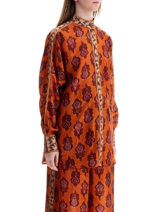 orange silk shirt ikat long sleeve loose fit - ZIMMERMANN - BALAAN 2