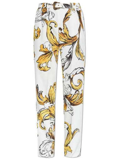 Versace Jeans Couture Patterned Trousers, Women's, White - VERSACE - BALAAN 1