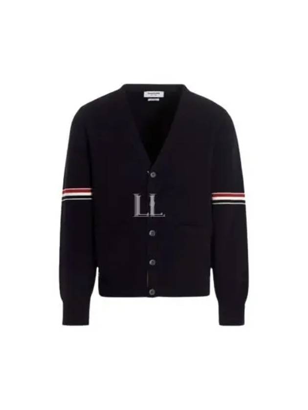 Arm Banding Texture Jacquard Wool Jacket Navy - THOM BROWNE - BALAAN 2