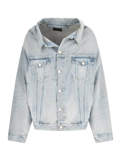 Off-Shoulder Denim Jacket Blue - BALENCIAGA - BALAAN 2