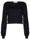 Crew Neck Brushed Knit Top Black - MARNI - BALAAN 2