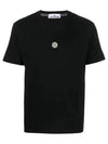 Chest Logo Print Short Sleeve T-Shirt Black - STONE ISLAND - BALAAN 3