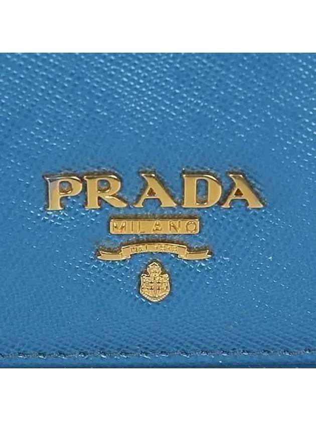 1M1437 Gold logo blue color Saffiano long wallet and crossbag - PRADA - BALAAN 4