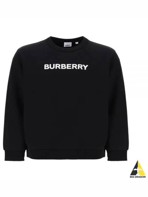 Logo Print Crew Neck Sweatshirt Black - BURBERRY - BALAAN 2