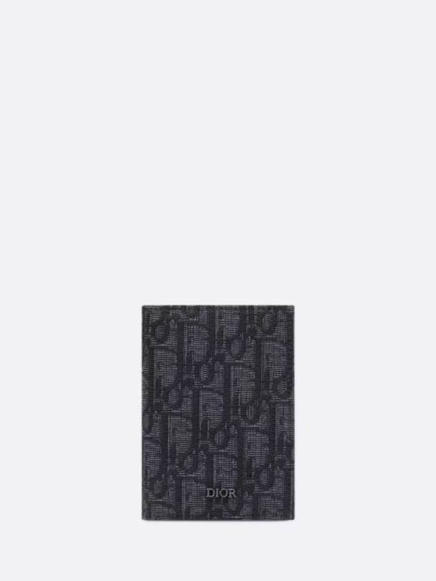 Bi-Fold Card Holder Black  Oblique Jacquard - DIOR - BALAAN 2