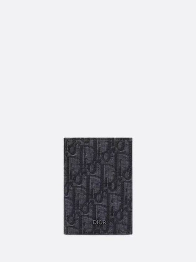 Bi-Fold Card Holder Black  Oblique Jacquard - DIOR - BALAAN 2