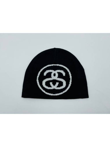 AU Australia SS LINK SKULL CAP Beanie ST731009 Black ONE SIZE - STUSSY - BALAAN 1