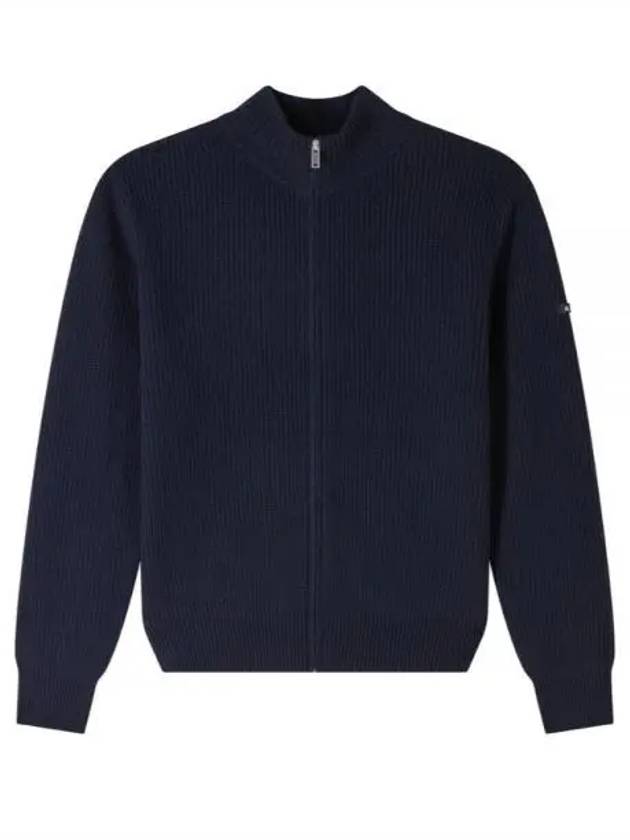 Heath Rib Wool Zip-Up Cardigan Navy - A.P.C. - BALAAN 2