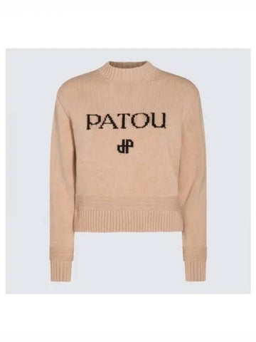 Logo jacquard wool cashmere knit 271807 - PATOU - BALAAN 1