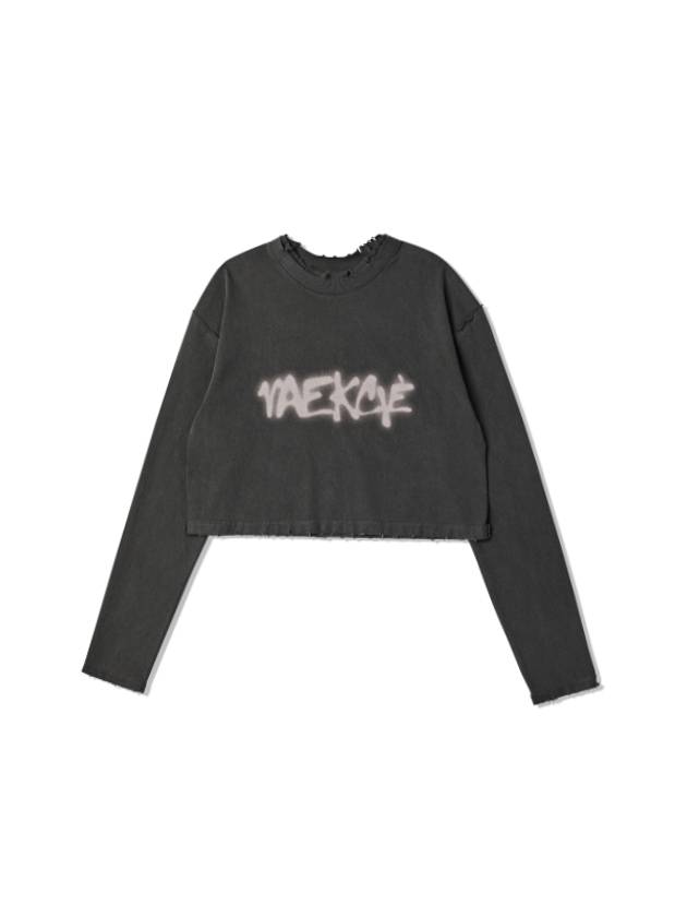 CROP GRAFFITI LONGSLEEVE T SHIRTCHARCOAL - VAEKCIE - BALAAN 1