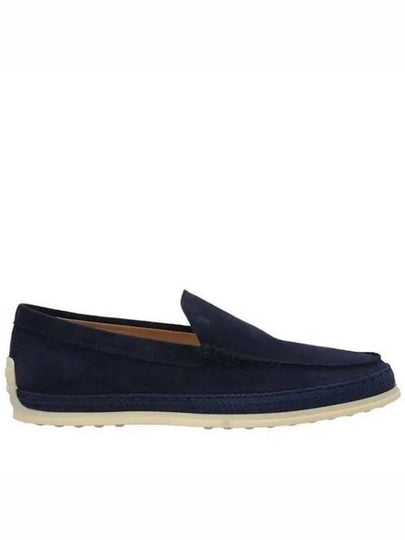 Men's Suede Slip-ons Loafers Blue - TOD'S - BALAAN 2