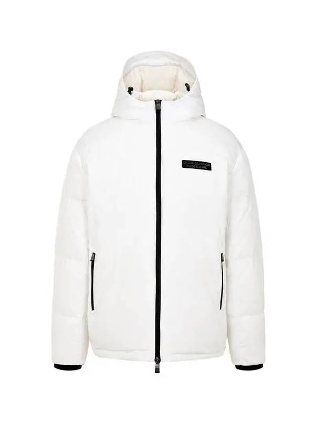 Men s Shibori Cuff Hooded Duck Down Padded Jacket Off White 270287 - ARMANI EXCHANGE - BALAAN 1