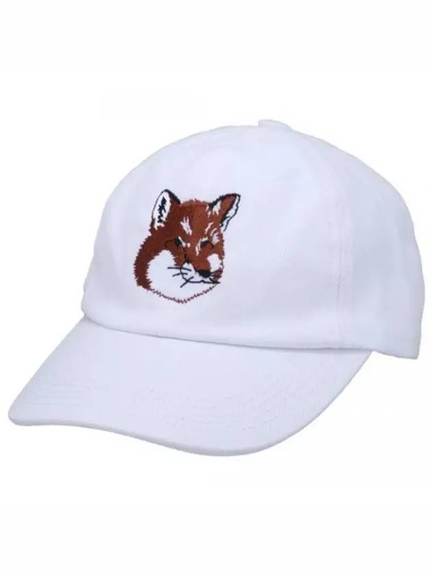 Large Fox Head Embroidered 6P Ball Cap White - MAISON KITSUNE - BALAAN 2