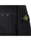 Organic Cotton Corduroy Zip-Up Jacket Black - STONE ISLAND - BALAAN 6