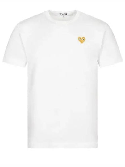 Small Gold Heart Wappen Short Sleeve T-Shirt White P1 T216 4 - COMME DES GARCONS - BALAAN 2