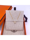 Mini Pop H Pendant Necklace Gold Blanc White - HERMES - BALAAN 3