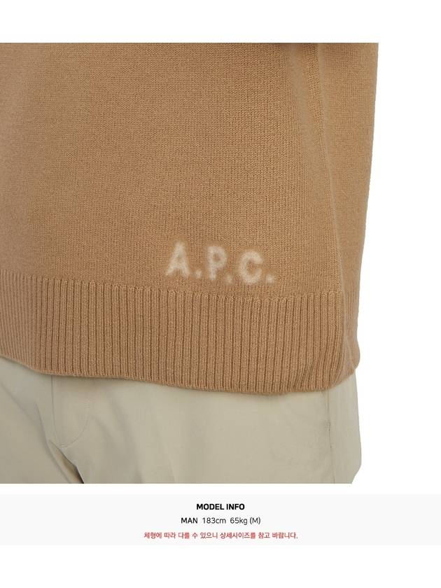 Walter Logo Merino Wool Turtleneck Brown - A.P.C. - BALAAN 7