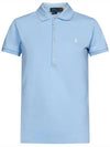 Women's Julie Embroidered Logo Short Sleeve Polo Shirt Light Blue - POLO RALPH LAUREN - BALAAN 3