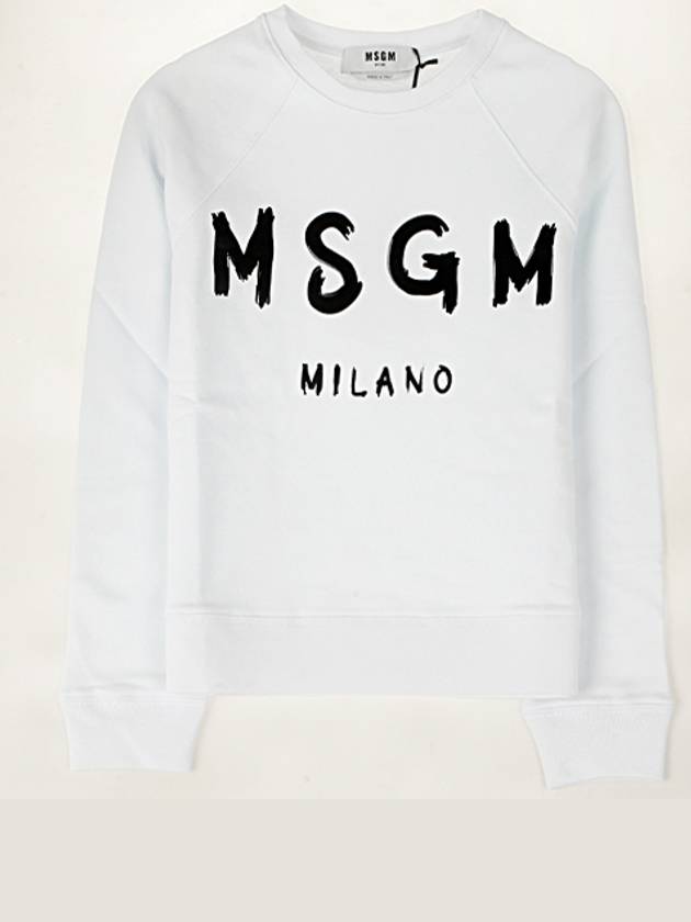 Milano Brushed Logo Print Cotton Sweatshirt White - MSGM - BALAAN 2