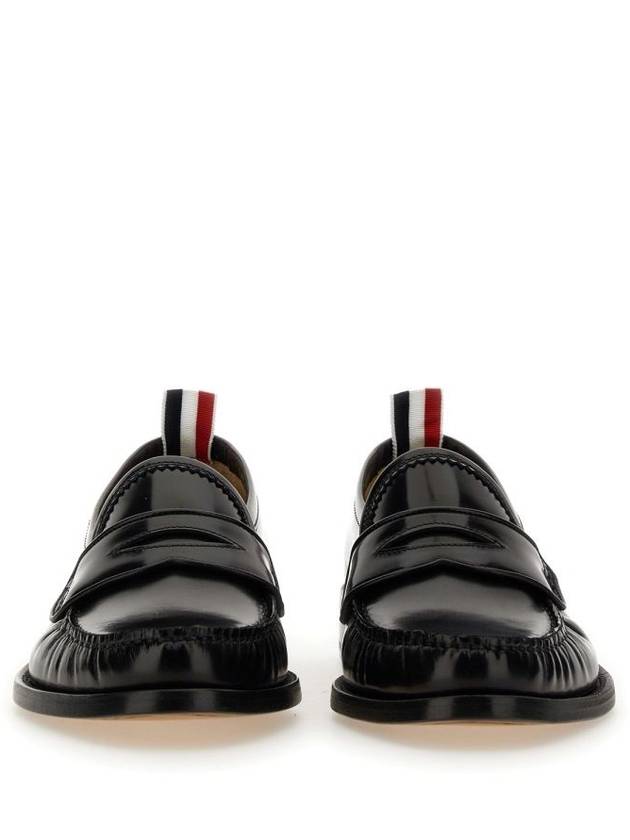 Pleated Leather Penny Loafers Black - THOM BROWNE - BALAAN 8