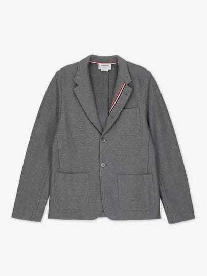 Cotton Blend Blazer Jacket Grey - THOM BROWNE - BALAAN 2