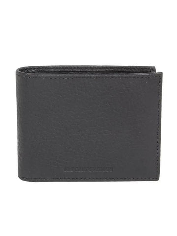 Men's Leather Half Wallet Navy - EMPORIO ARMANI - BALAAN 1