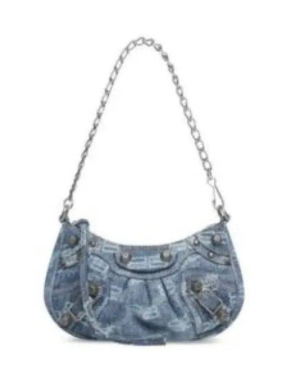 BB Monogram Denim Chain Mini Shoulder Bag Blue - BALENCIAGA - BALAAN 2