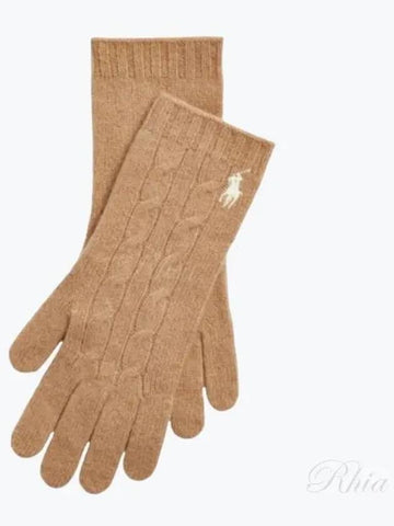 WC0528 220 Pony Cable Knit Gloves - POLO RALPH LAUREN - BALAAN 1