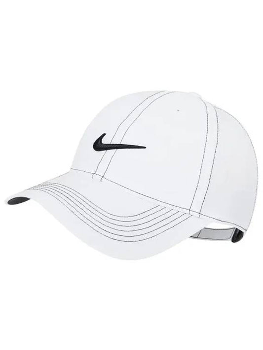 Stitch Logo Swoosh Ball Cap White - NIKE - BALAAN 2