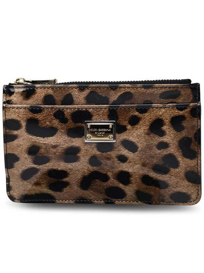 Women's Leopard Print Medium Calfskin Card Wallet Brown - DOLCE&GABBANA - BALAAN 2