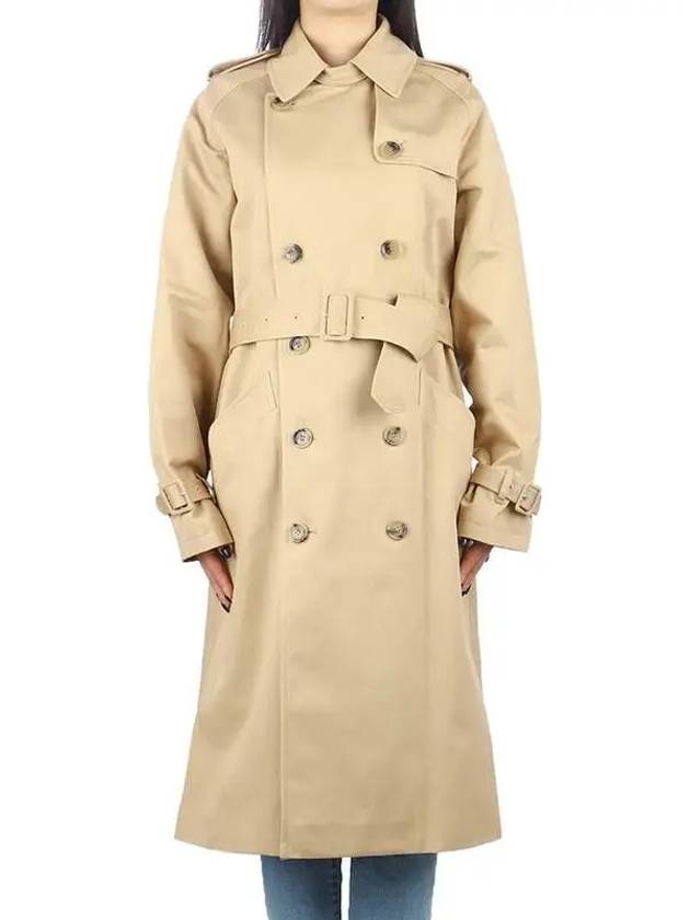 Greta Double Breasted Cotton Trench Coat Beige - A.P.C. - BALAAN 2