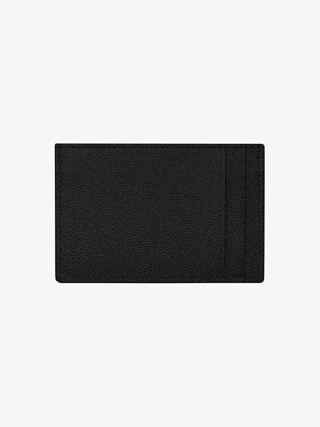 Uptown Grain De Poudre Embossed Leather Flap Card Case Black - SAINT LAURENT - BALAAN 3