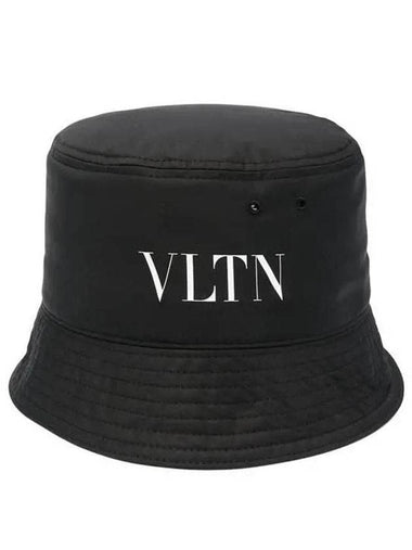 VLTN Logo Bucket Hat Black - VALENTINO - BALAAN 1