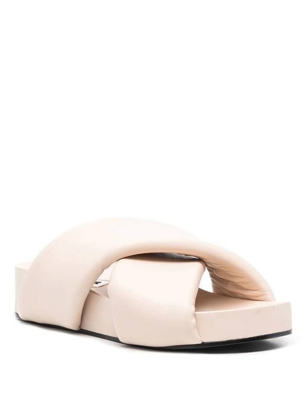 Women's Padded Cross Strap Slippers Pale Pink - JIL SANDER - BALAAN 3