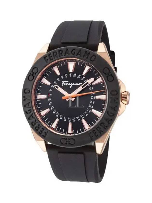 43 mm Rubber Quartz Watch Black - SALVATORE FERRAGAMO - BALAAN 2