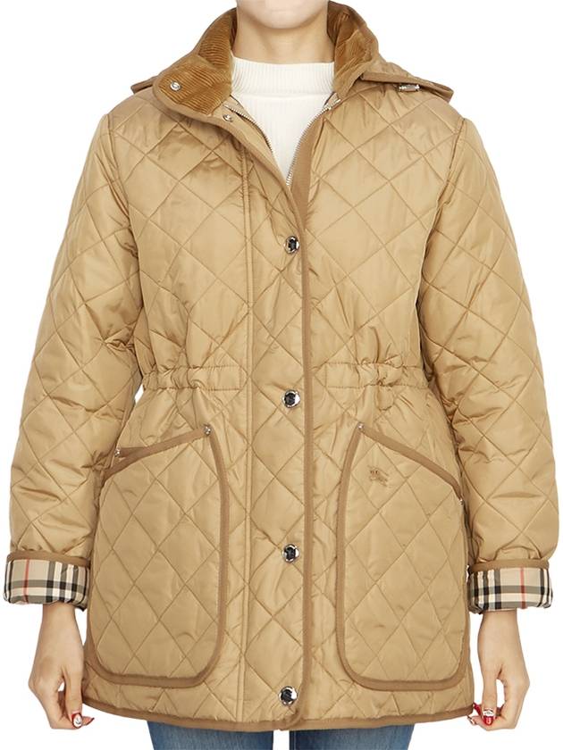 Diamond Quilted Nylon Jacket Archive Beige - BURBERRY - BALAAN 4