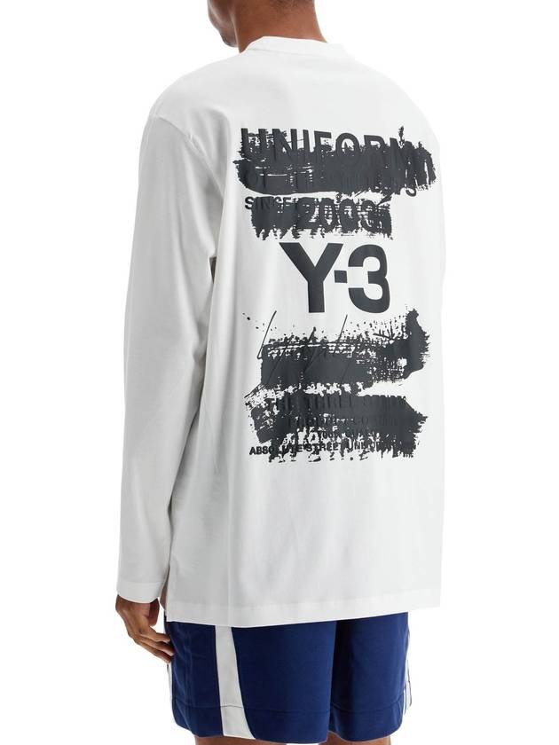 white cotton t-shirt with graphic print - Y-3 - BALAAN 3