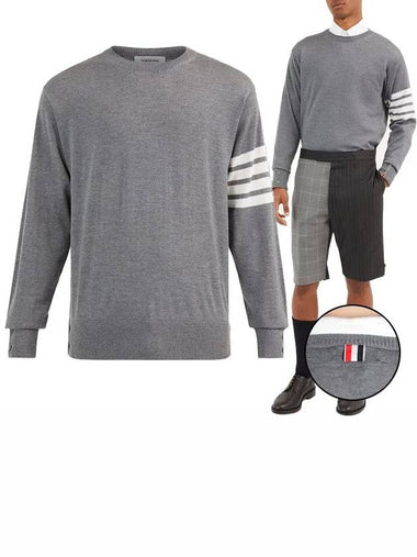 22SS Men's diagonal wool knit MKA002A 00014 022 - THOM BROWNE - BALAAN 1