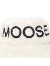 Cobble Embroidered Logo Bucket Hat White - MOOSE KNUCKLES - BALAAN 7