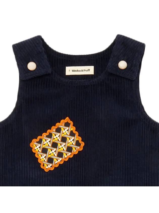 Kids Corduroy Patch Dress Navy MP178027 420 - MISHA&PUFF - BALAAN 4