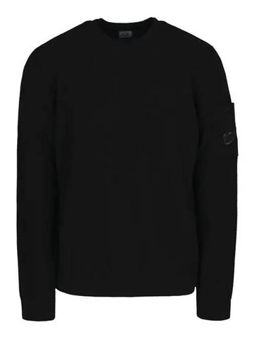 Men's Lens Wappen Pocket Knit Top Black - CP COMPANY - BALAAN 1