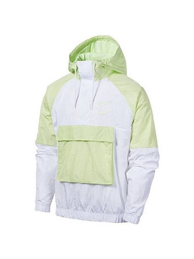 Double Swoosh Anorak Hoodie Windbreaker White Lime - NIKE - BALAAN 1