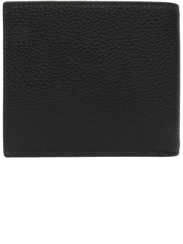 Logo Print Leather Half Wallet Black - GUCCI - BALAAN.