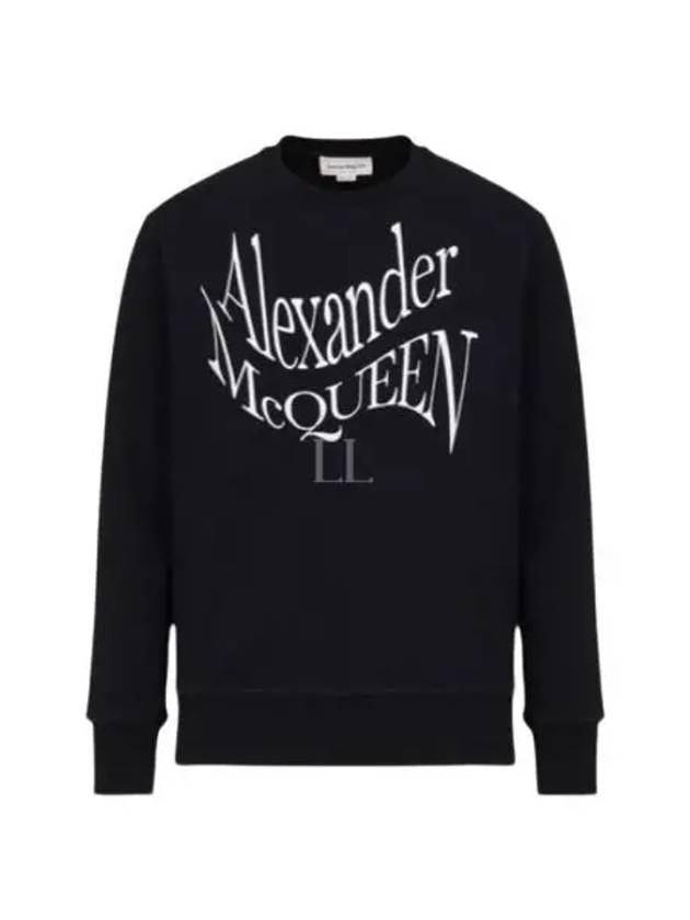 Warped Print Sweatshirt Black - ALEXANDER MCQUEEN - BALAAN 2