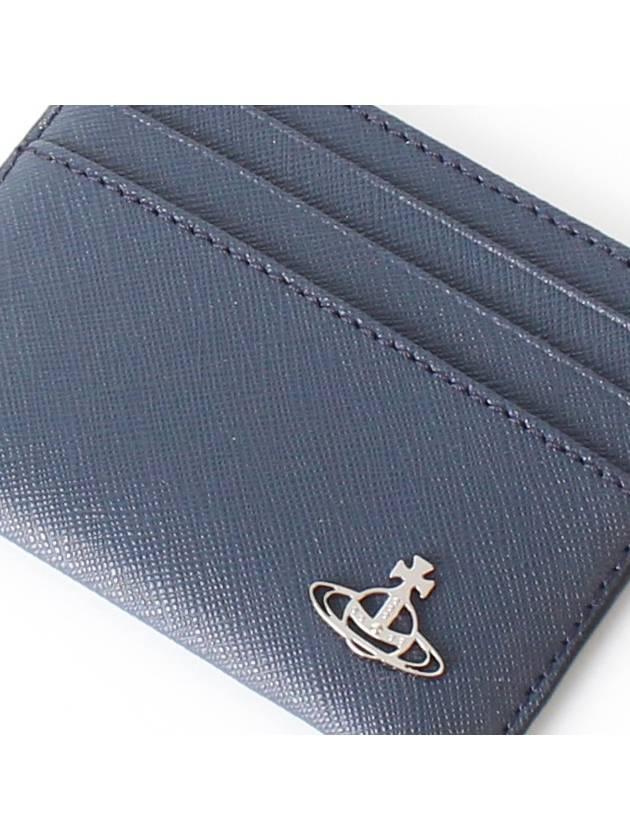 Saffiano Slim Card Wallet Blue - VIVIENNE WESTWOOD - BALAAN 4