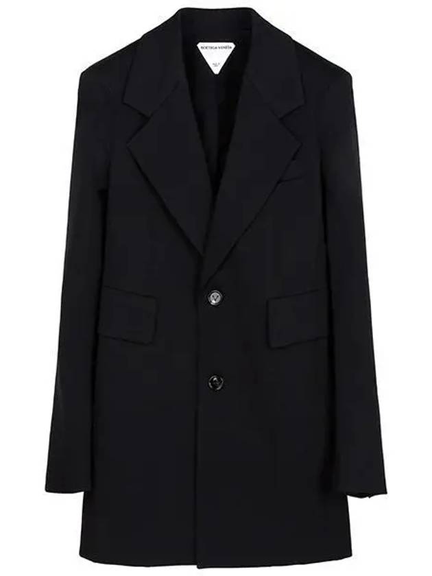 Curved Light Wool Jacket Black - BOTTEGA VENETA - BALAAN 2