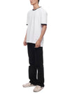 Ringer Medium Weight Jersey Short Sleeve T-Shirt White - THOM BROWNE - BALAAN 5